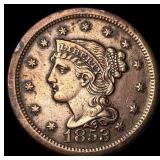 1853 Braided Hair Large Cent CLOSELY UNCIRCULATED