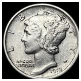 1918-S Silver Mercury Dime CHOICE AU