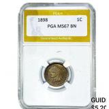 1898 Indian Head Cent PGA MS67 BN