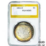 1921-D Morgan Silver Dollar PGA MS65