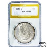 1883-O Morgan Silver Dollar PGA MS64