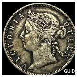 1895 Straits Settlements Victoria Silver 20 Cents
