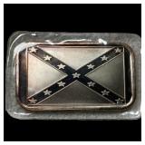 1 oz .999 Fine Silver Bar with a Confederate flag
