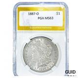1887-O Morgan Silver Dollar PGA MS63
