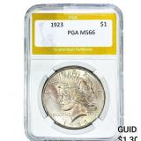 1923 Silver Peace Dollar PGA MS66