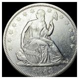 1858 Silver Seated Liberty Half Dollar CHOICE BU