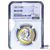 1951-D Franklin Half Dollar NGC MS65 FBL