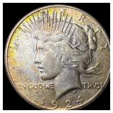 1924-S Silver Peace Dollar NEARLY  UNCIRCULATED