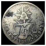 1885 Mexico Silver 50 Centavos LIGHTLY CIRCULATED