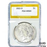 1922-D Silver Peace Dollar PGA MS64