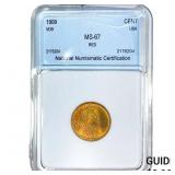 1909 VDB Wheat Cent NNC MS67 RD