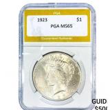 1923 Silver Peace Dollar PGA MS65