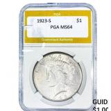 1923-S Silver Peace Dollar PGA MS64