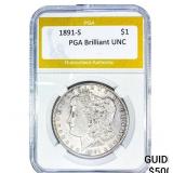 1891-S Morgan Silver Dollar PGA Brilliant UNC