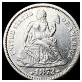 1873 Arrows Seated Liberty Dime UNCIRCULATED