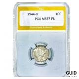 1944-D Mercury Silver Dime PGA MS67 FB
