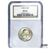 1954-S Washington Silver Quarter NGC MS66