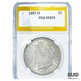 1887-O Morgan Silver Dollar PGA MS63