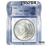 1923 Silver Peace Dollar ICG MS62