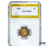 1863 Indian Head Cent PGA MS64