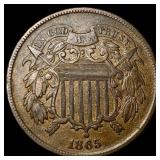 1865 Bronze Two-Cent Piece CHOICE AU
