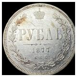 1877 ï¿½Â¡ï¿½Å¸ï¿½ Silver Rouble Russia UNCIRCULAT