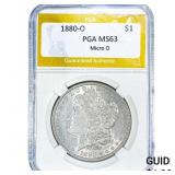 1880-O Morgan Silver Dollar PGA MS63 Micro O
