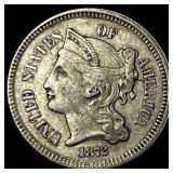 1872 Nickel Three-Cent Piece CLOSELY UNCIRCULATED