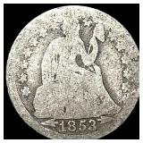 1853 Arrows Seated Liberty Half Dime NICELY CIRCUL