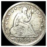 1854 Arrows Seated Liberty Quarter LIGHTLY CIRCULA