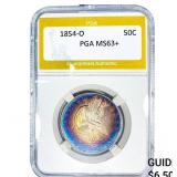 1854-O Seated Liberty Half Dollar PGA MS63+