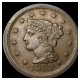 1852 Braided Hair Large Cent CLOSELY UNCIRCULATED