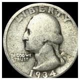 1934 Silver Washington Quarter NICELY CIRCULATED