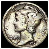 1921-D Silver Mercury Dime LIGHTLY CIRCULATED