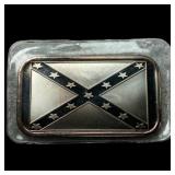 1 oz .999 Fine Silver Bar with a Confederate flag