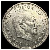 1972 Denmark Copper Nickel 1 Krone