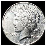 1924 Silver Peace Dollar CLOSELY UNCIRCULATED