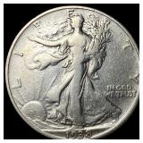 1938-D Silver Walking Liberty Half Dollar  NEARLY