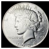 1934-S Silver Peace Dollar NEARLY  UNCIRCULATED