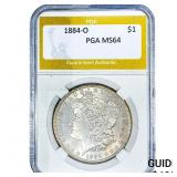 1884-O Morgan Silver Dollar PGA MS64