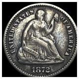 1872 Seated Liberty Silver Half Dime NEARLY  UNCI