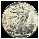 1941-D Silver Walking Liberty Half Dollar GEM  BU