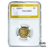 1929-S Buffalo Nickel PGA MS64