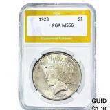 1923 Silver Peace Dollar PGA MS66