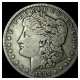 1892 Silver Morgan Dollar NEARLY UNCIRCULATED