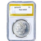 1878 8TF Morgan Silver Dollar PGA MS65