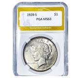 1928-S Silver Peace Dollar PGA MS63