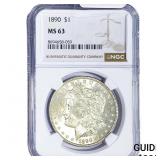 1890 Morgan Silver Dollar NGC MS63