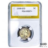 1938-D/D Buffalo Nickel PGA MS67+