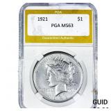 1921 Silver Peace Dollar PGA MS63